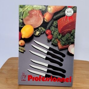 Professionnel 6-Piece Steak Knife Set Stainless Steel Serrated | Boxed